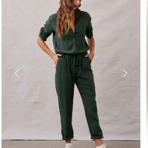 Bella Dahl Dark Forest Utility Jumpsuit Size Small